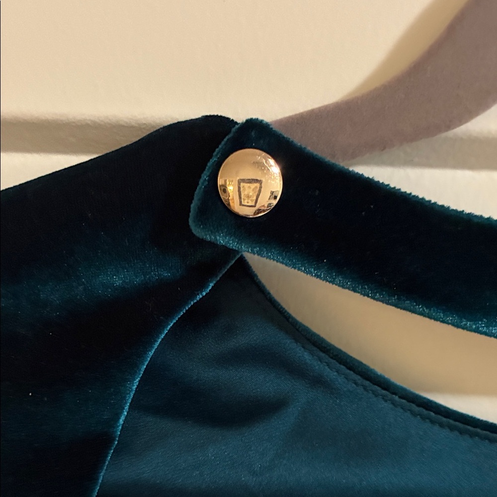 House of CB green teal turquoise velvet dress size S NWT - Picture 5 of 6